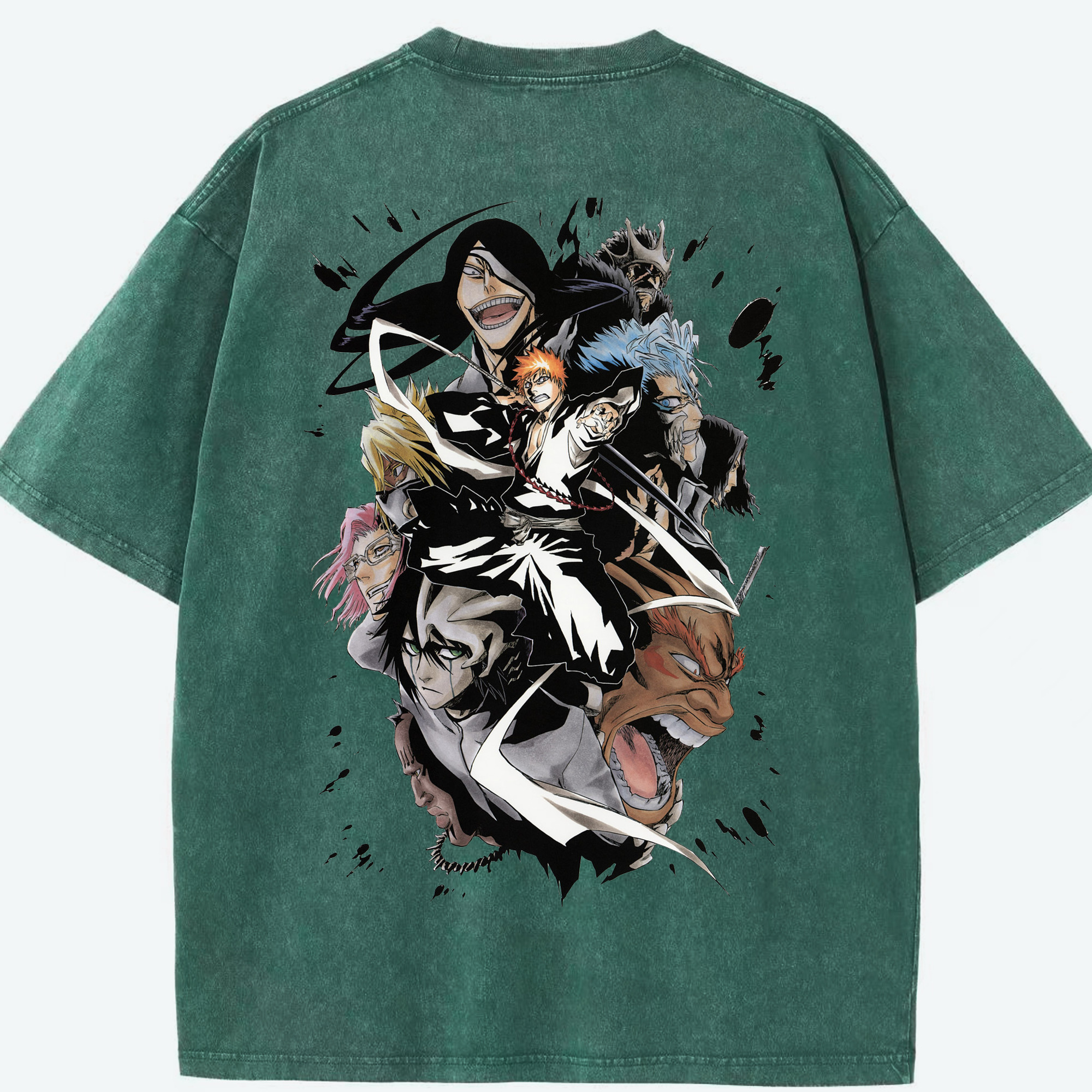 （画像用） ブリーチ 黒崎一護（くろさき いちご）BLEACH Kurosaki Ichigo 綿100% ヴィンテージ風 半袖Tシャツ（背面プリント）